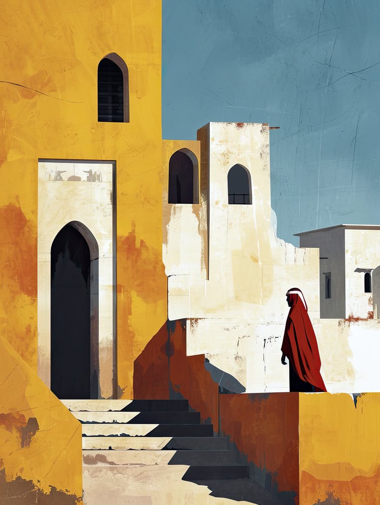 Middle East Woman In A Red Dress