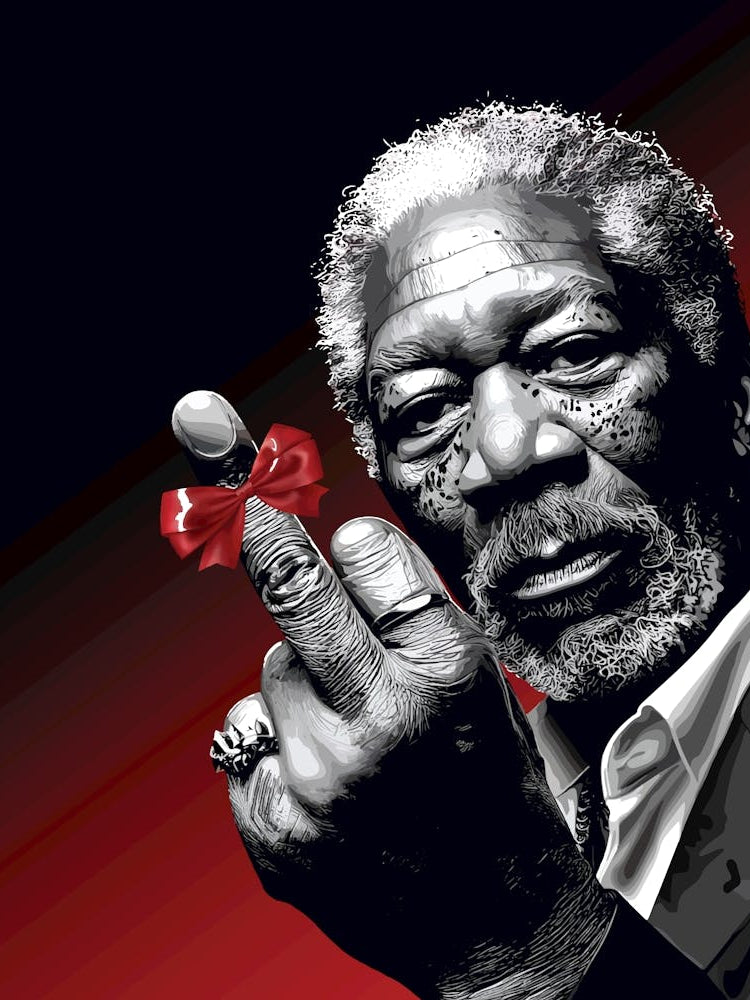 Middle Finger Art With Red Bow