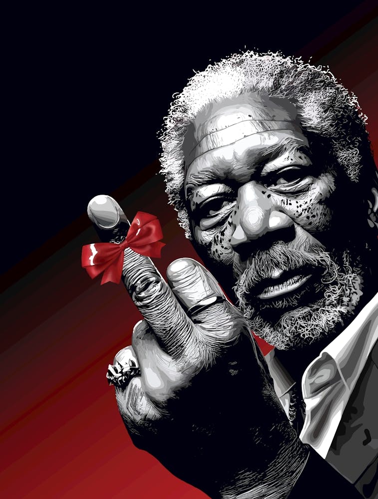 Middle Finger Art With Red Bow