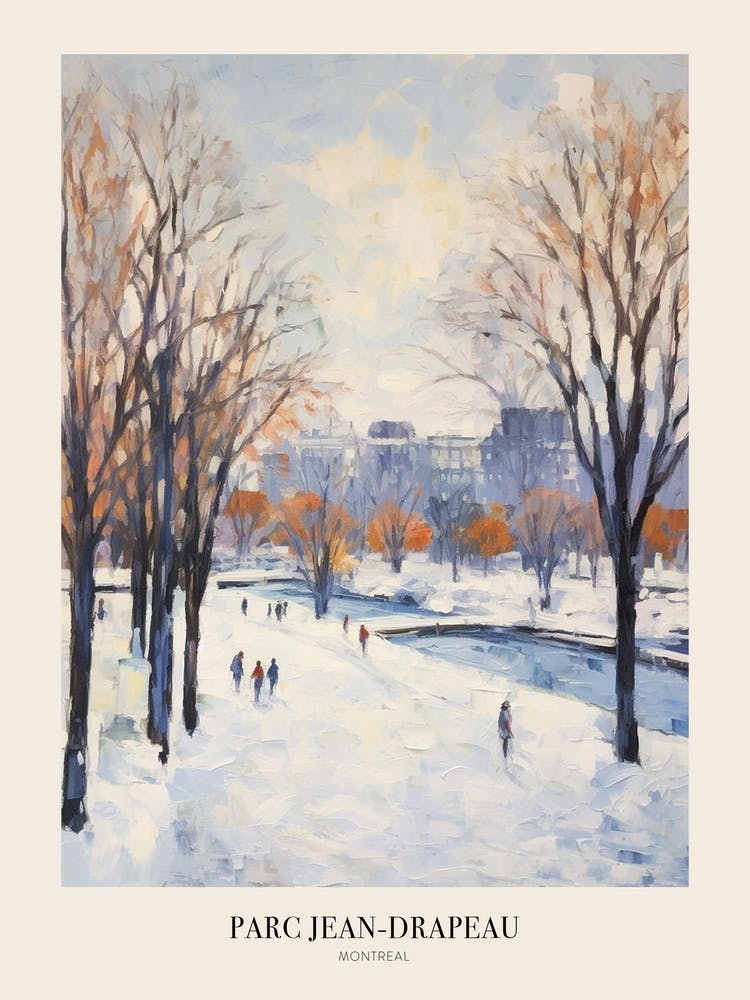Winter Stadtpark Poster Parc Jean Drapeau Montreal Kanada 2