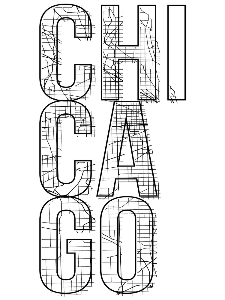 Chicago Street Map Typography