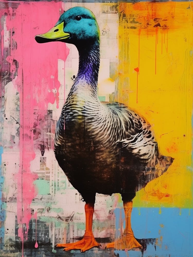 Duck Pop Art Risograph Inspired 2
