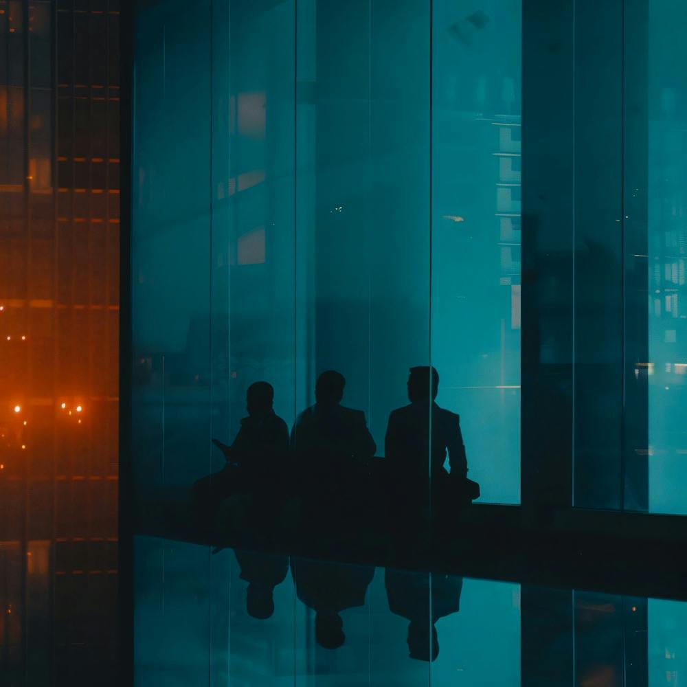 Silhouettes de personnes la nuit