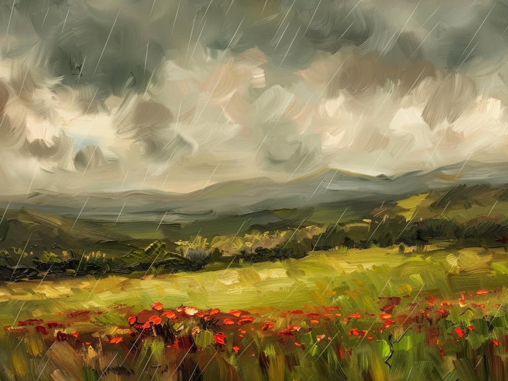 Poppies In The Rain 1