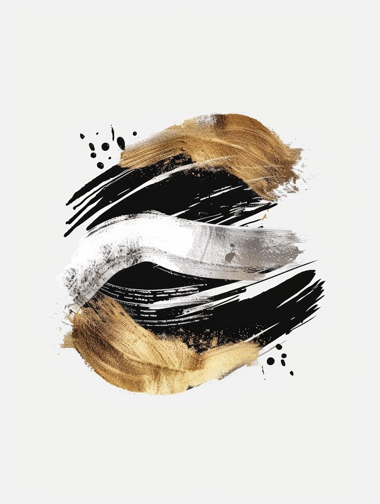 Gold And Black Brush Strokes 12