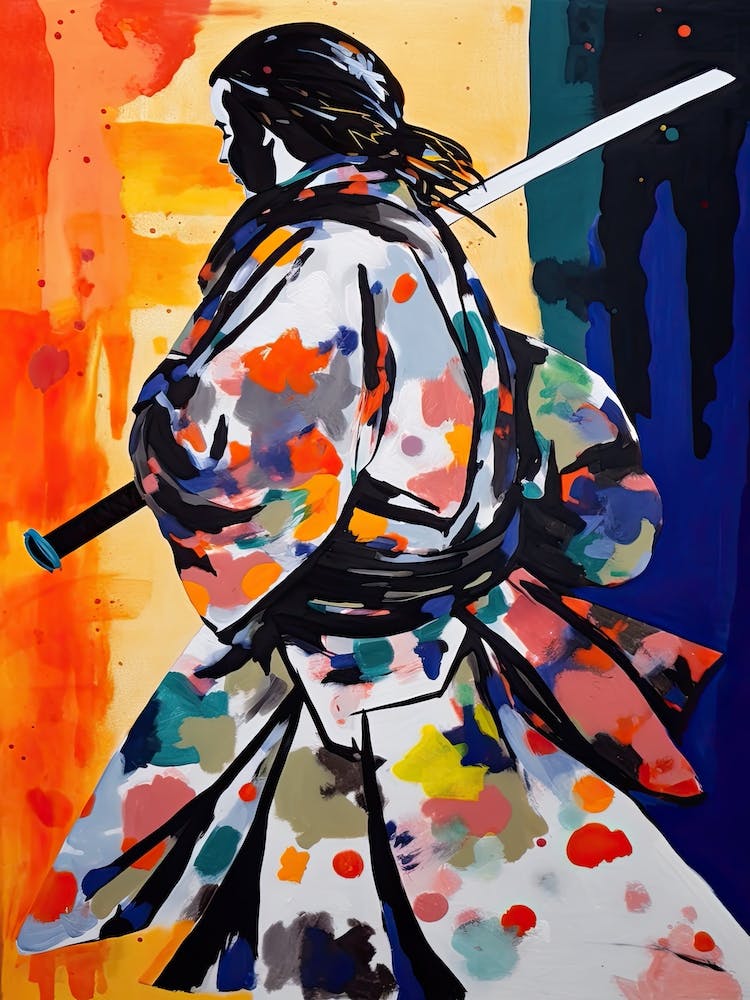Samurai In Fauvist Matisse Japanese Style  4