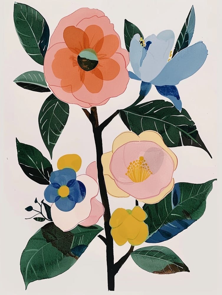 Painted Florals Camellia 4