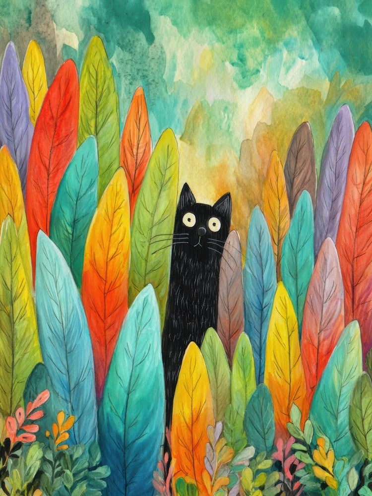 Black Cat In The Forest 1