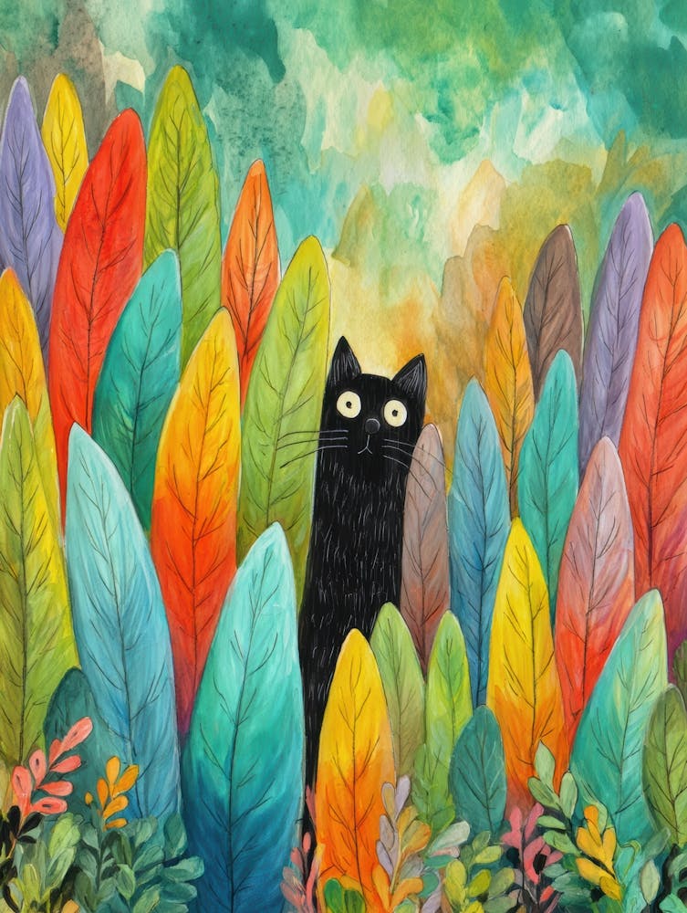 Black Cat In The Forest 1