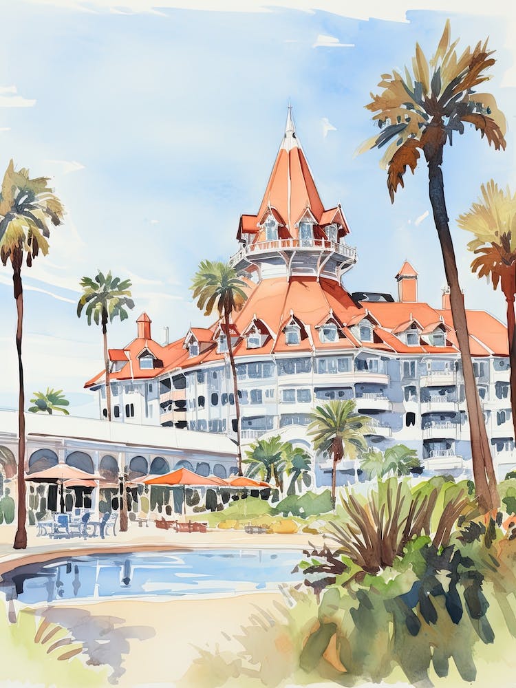 Hotel Del Coronado Coronado, Kalifornien Resort Märchenbuch-Illustration 4