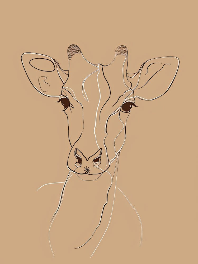 Giraffe - Boho, Line Art 10