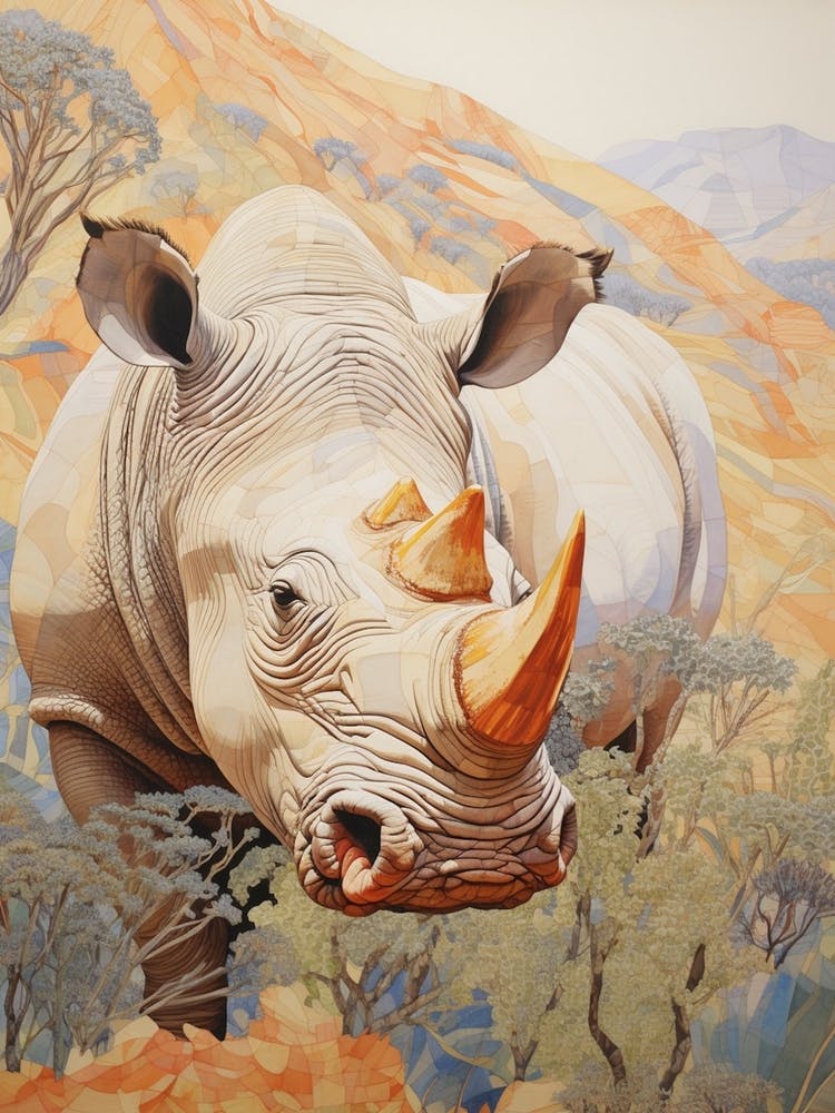 Rhino Patchwork Style Neutral Colours 3