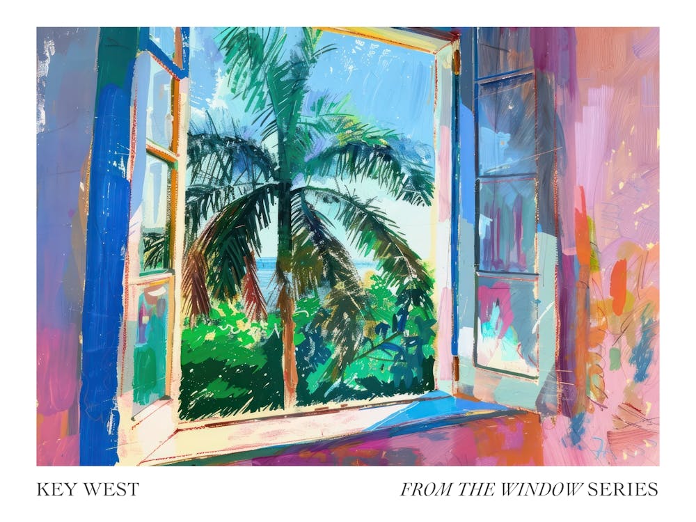 Key West From The Window Series Poster Painting 1