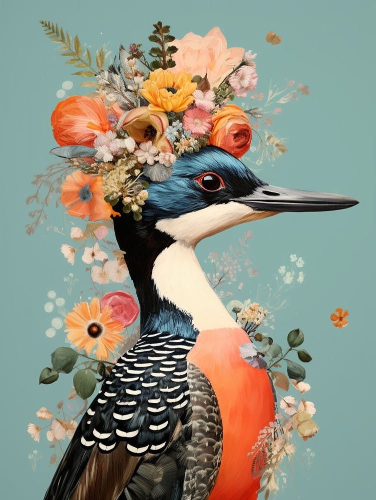 Bird With A Flower Crown Loon 3