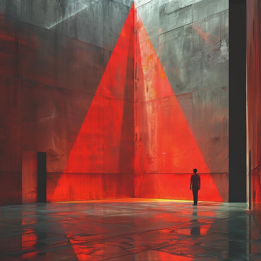 Red Room with a man - city wall art, colorful wall art, home decor, minimal art, modern wall art, wall art, wall decoration, wall print colourful wall art, decor wall art, digital art, digital art download, interior wall art, downloadable art, eclectic wa