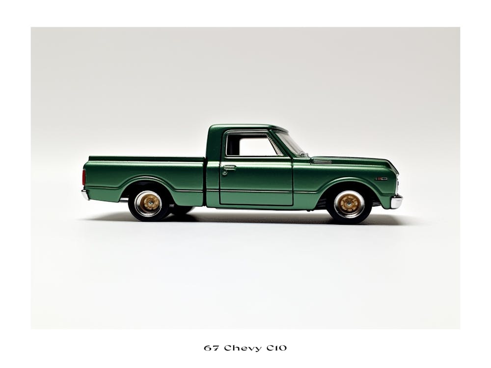 Spielzeugauto 67 Chevy C10 Grün Poster