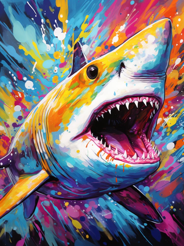  A Lemon Shark Vibrant Paint Splash 2