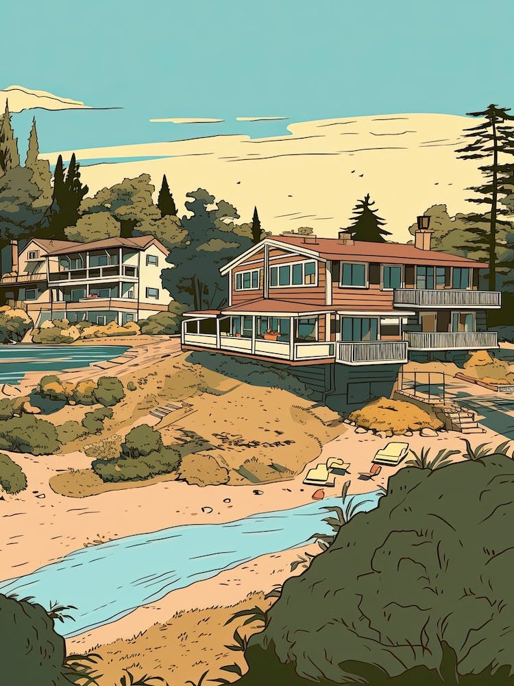 Santa Cruz California United States Travel Illustration 4