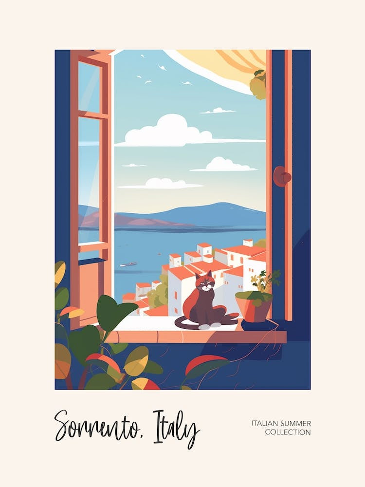 Sorrento Cat On A Window 3 Italian Summer Collection