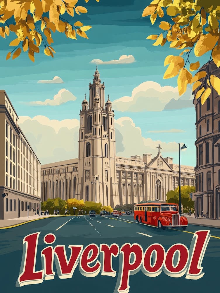 Aihrgdesign Une Affiche de Voyage Rétro pour Liverpool