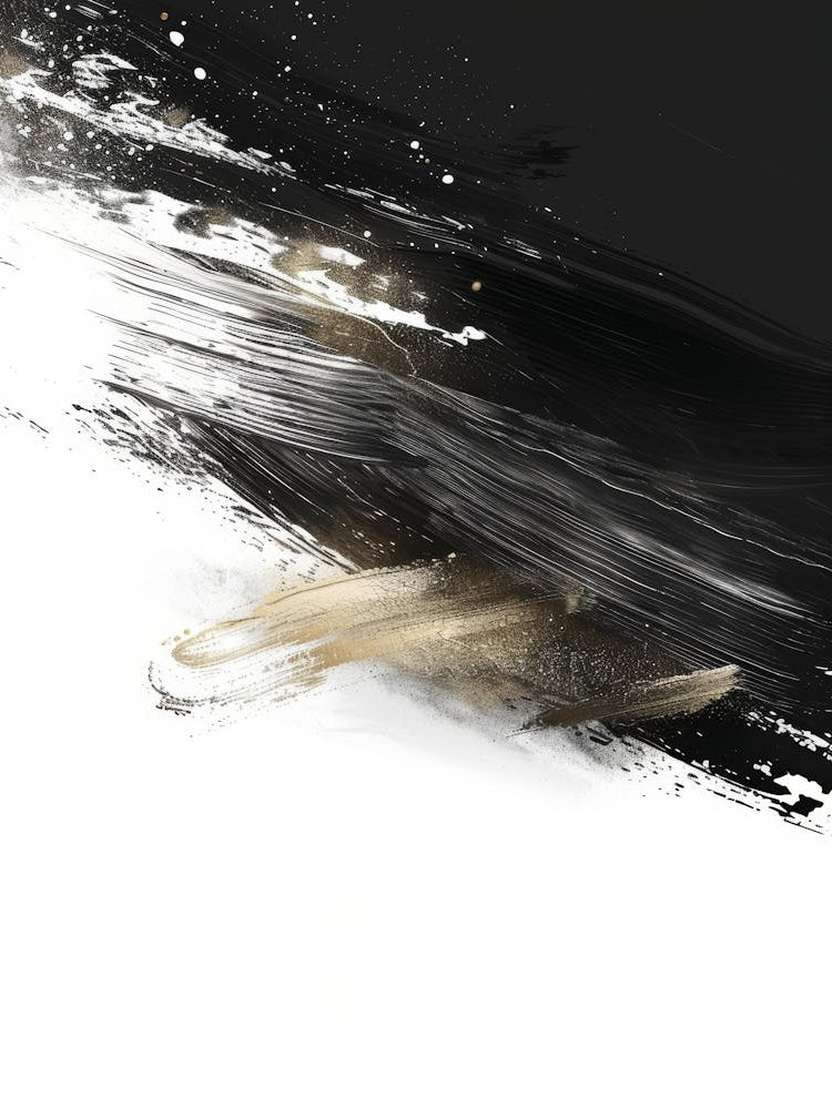 Abstract Black And White Painting 17