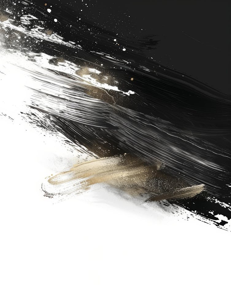 Abstract Black And White Painting 17