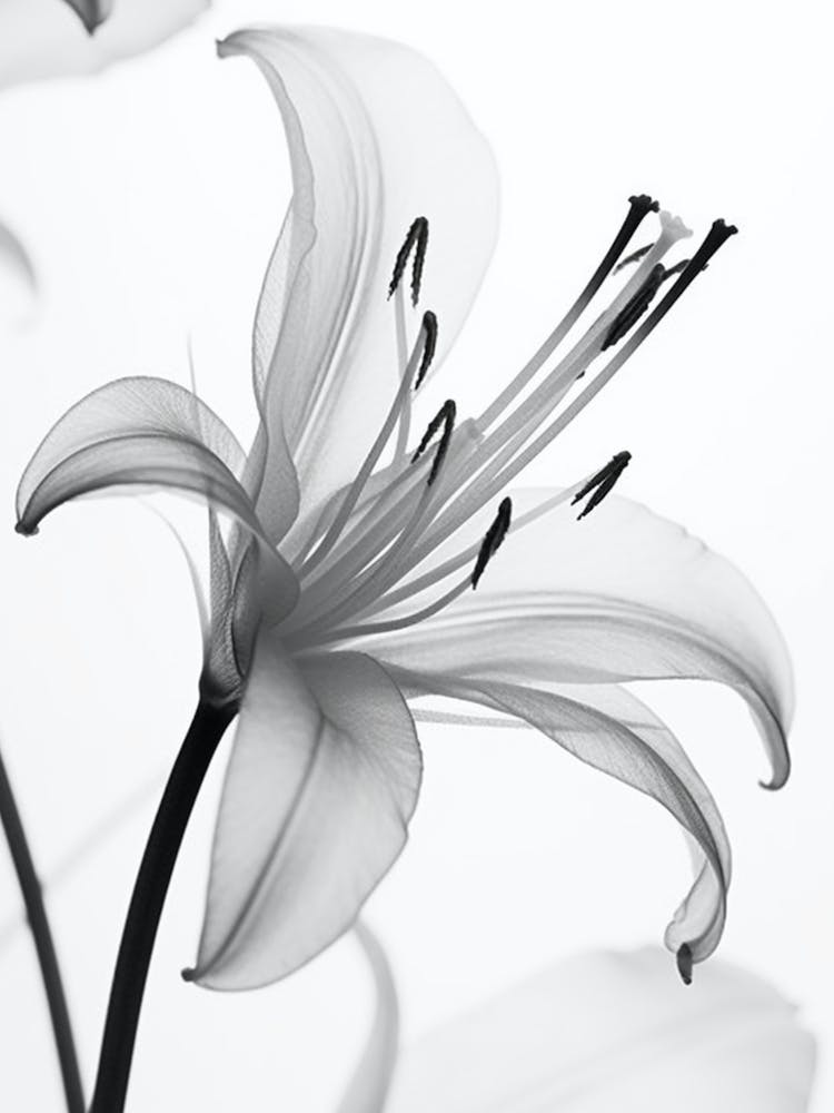 White Lily Black And White Flower Silhouette