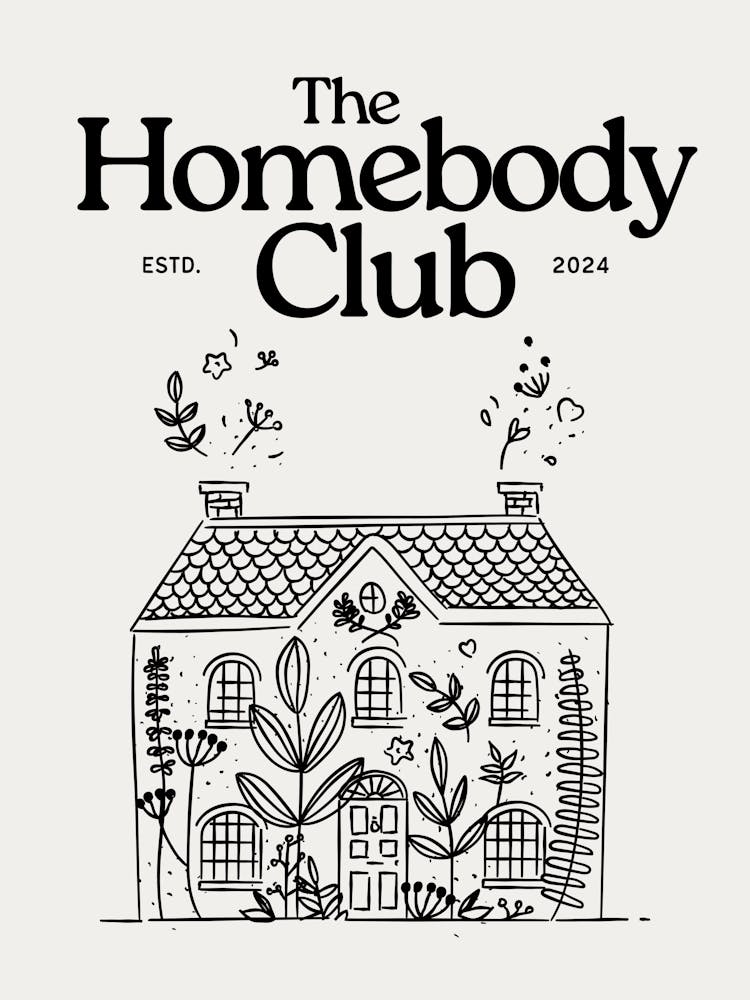 The homebody club neutral wall art