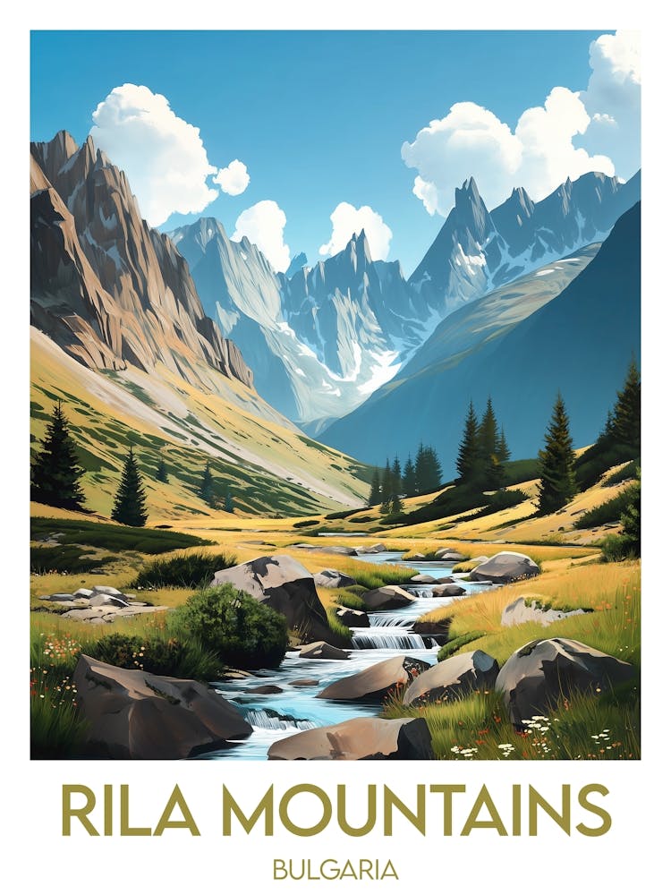 Affiche de voyage Rila Mountains