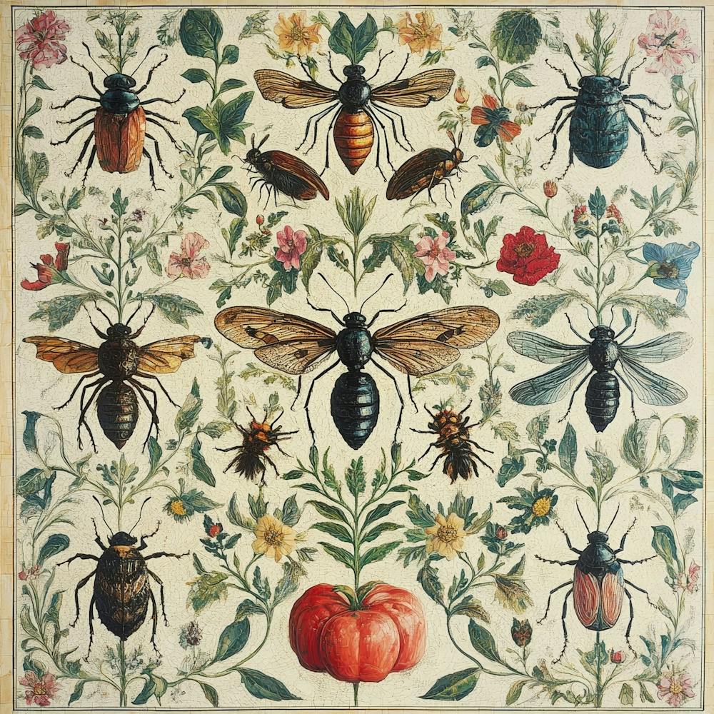 Bees And Flowers Art 2
