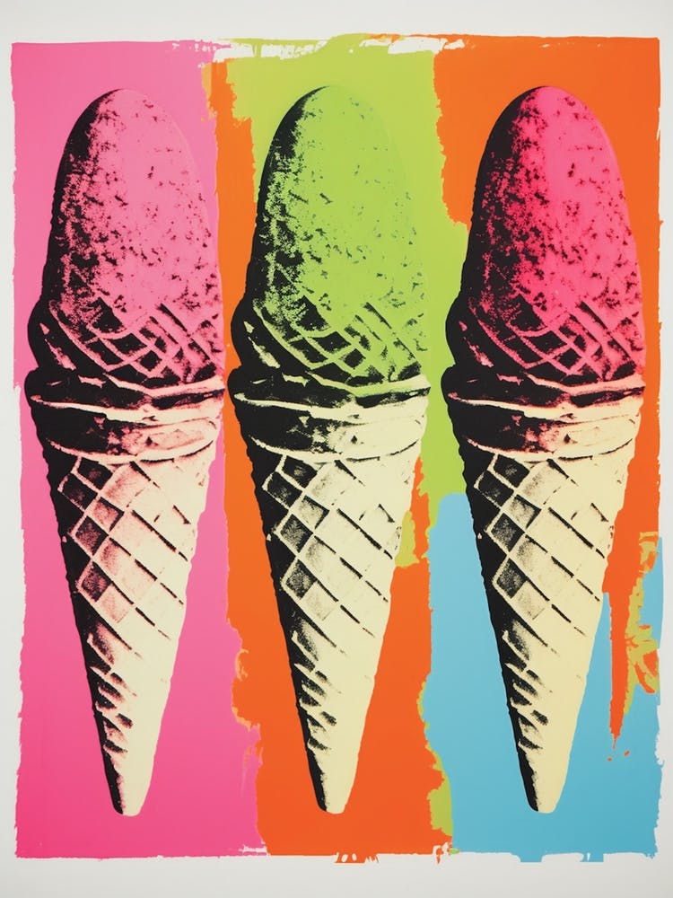 Ice Cream Cones Pop Art Retro 1