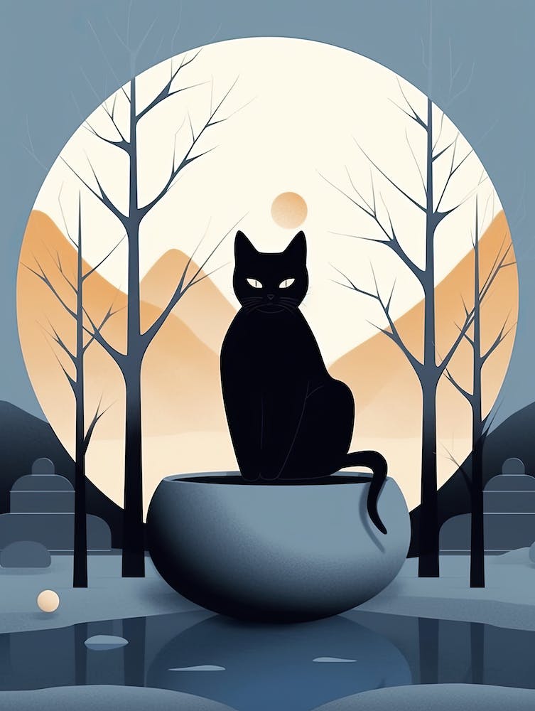 Black cat in the forest 1