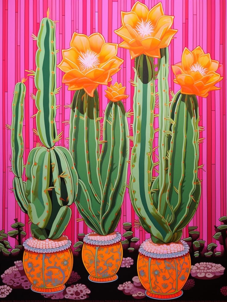 Mexican Style Cactus Illustration Notocactus Cactus 3
