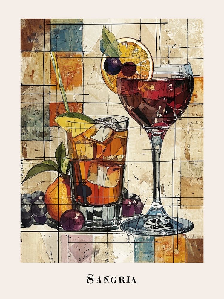 Sangria Watercolour Poster