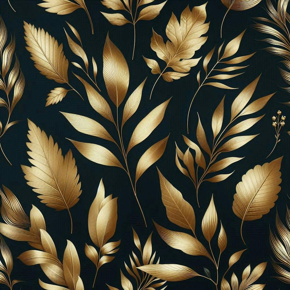 Goldene Blätter auf schwarzem Hintergrund 8