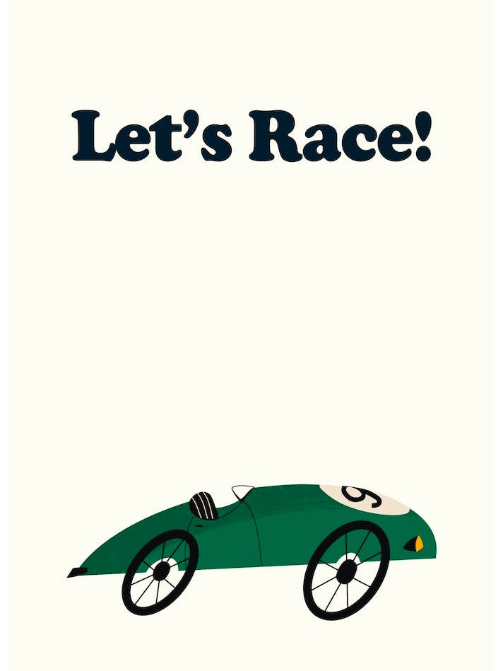 Lets Race Vintage Green Car