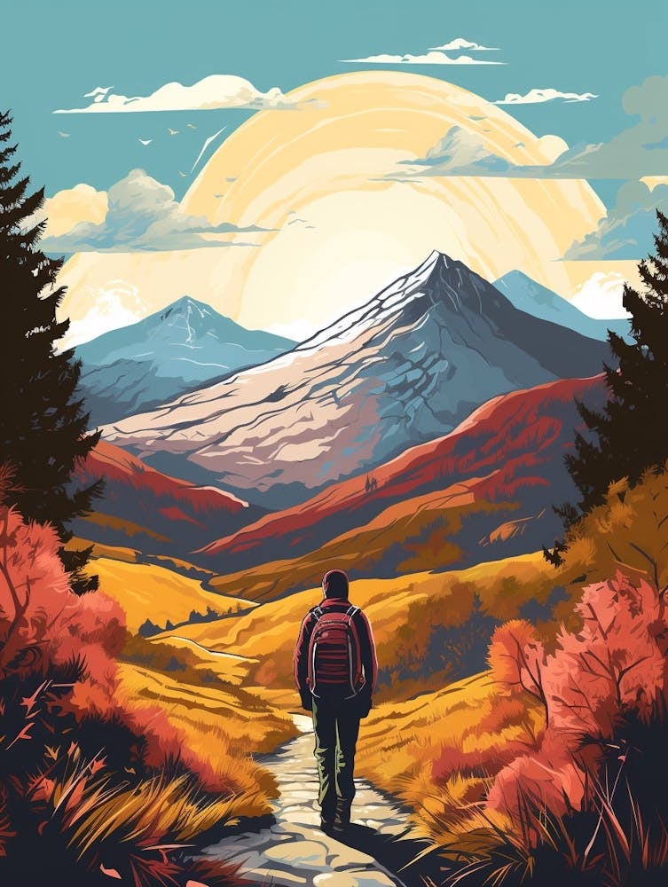 The West Highland Way Scotland 2 Vintage Travel Illustration