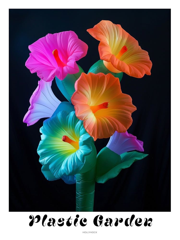 Helle aufblasbare Blumen Poster Malve 3