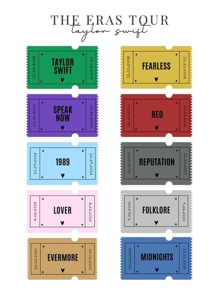Eras Tour taylor swift album titles
