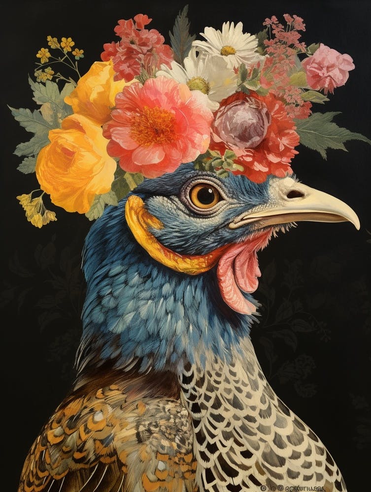 Bird With A Flower Crown Grouse 2