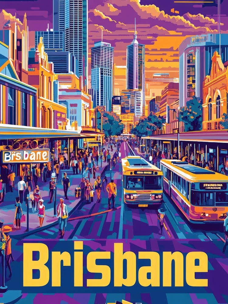 Aihrgdesign A 1970s Inspired Travel Poster For Brisbane Depic Baaae801 85f5 4aa3 9bbb 88c7df68fc17 1