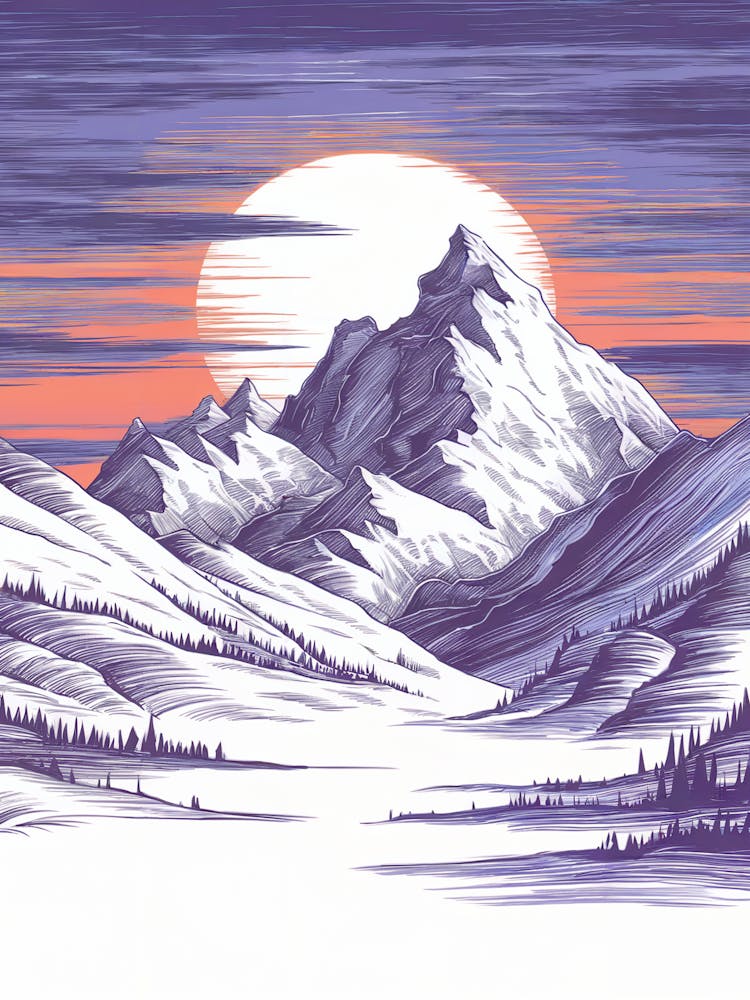 Snowy Mountain Landscape