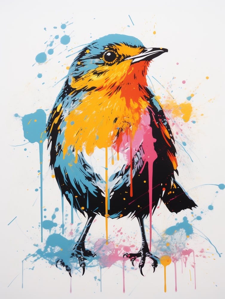 Andy Warhol Style Bird Robin 1