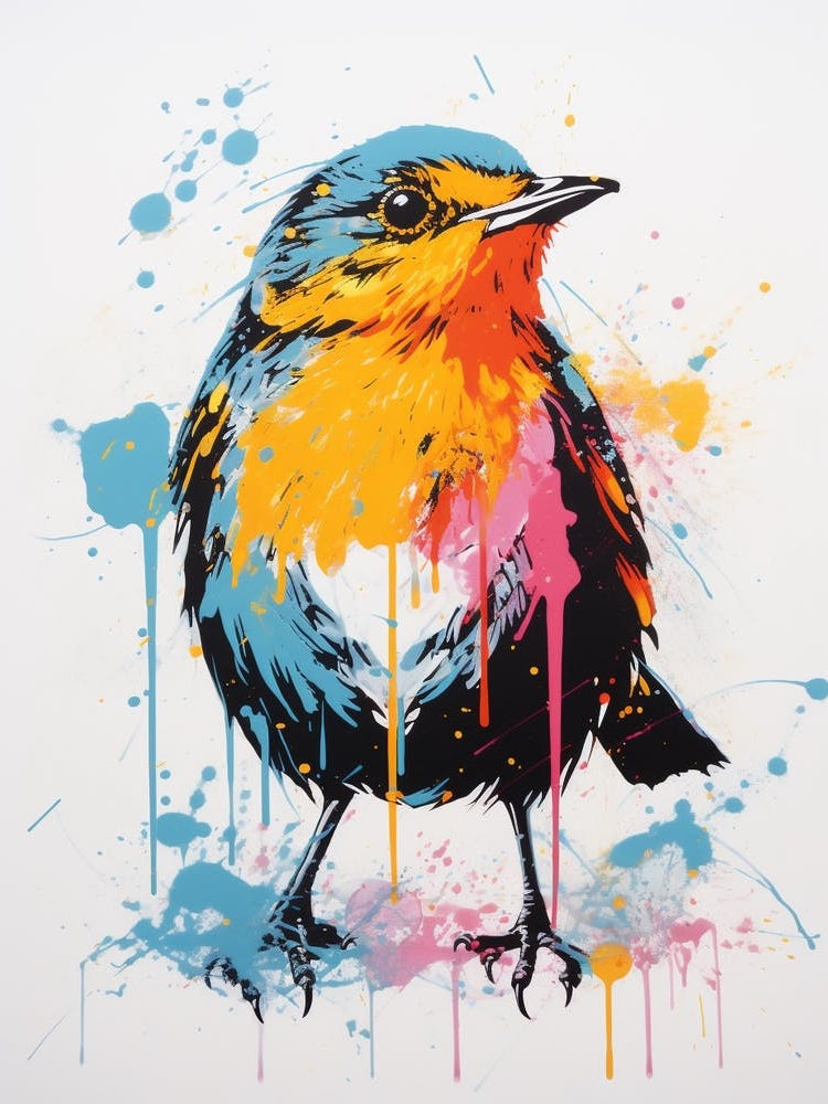 Andy Warhol Style Bird Robin 1