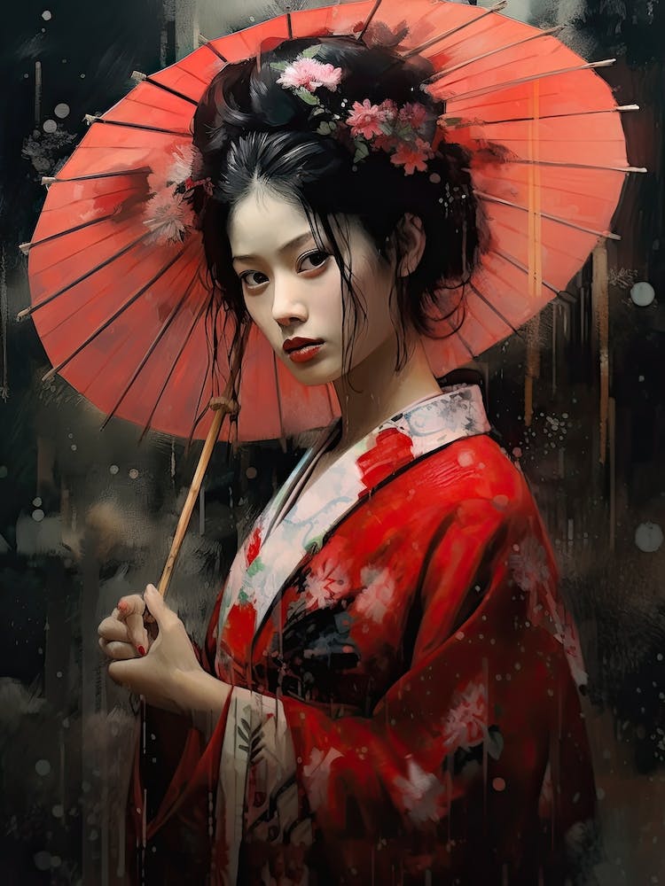 Geisha Realistic Drawing 5