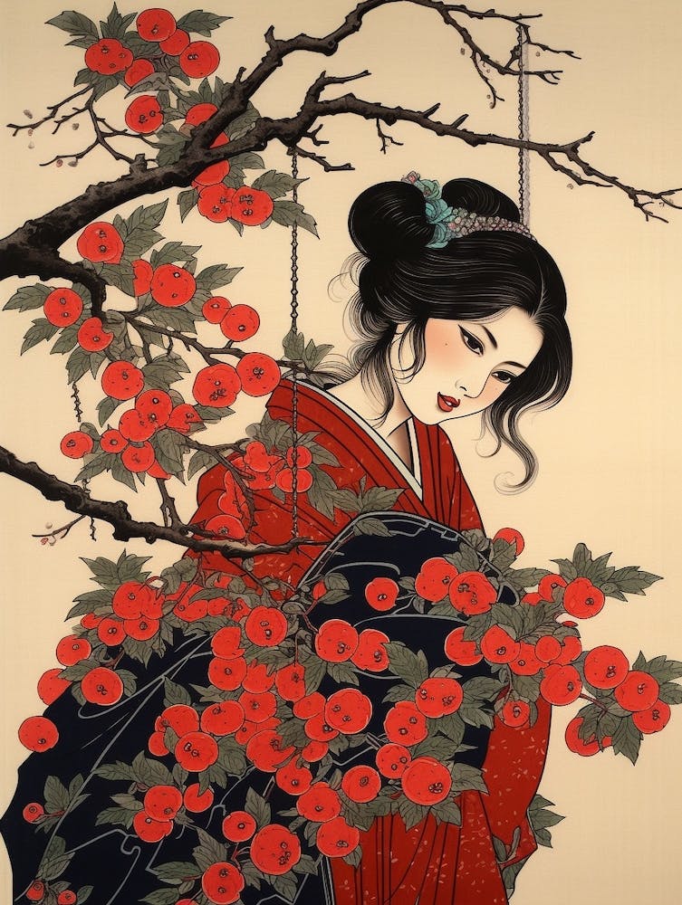 Ume Japanese Plum 1 Vintage Japanese Botanical And Geisha