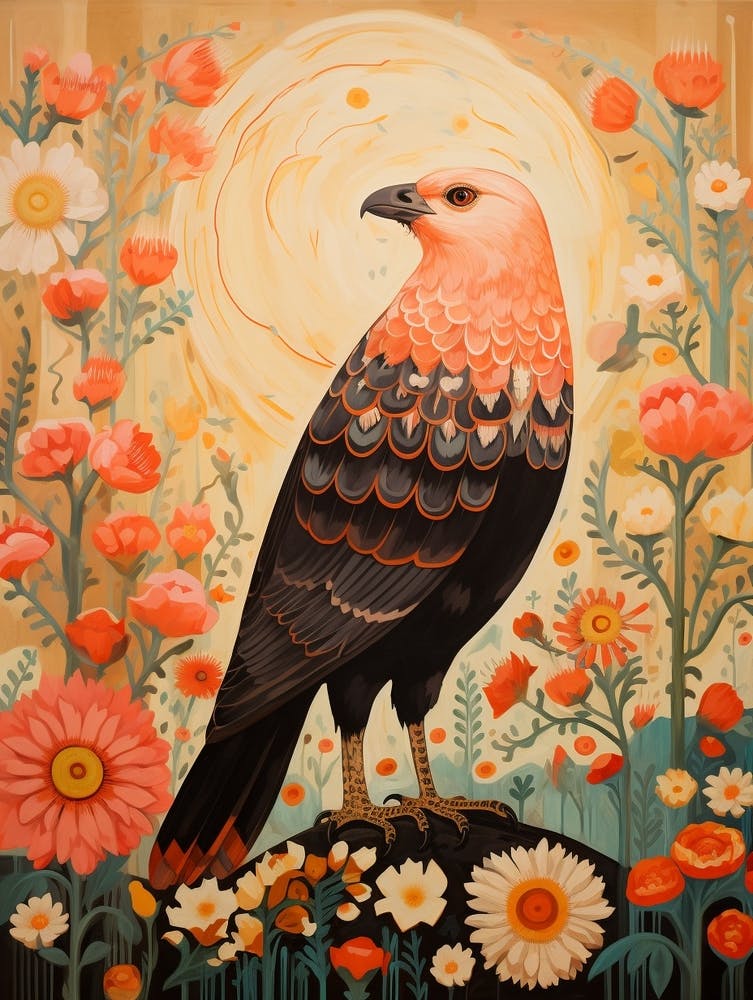 Caracara huppé 1 Peinture d'oiseau détaillée