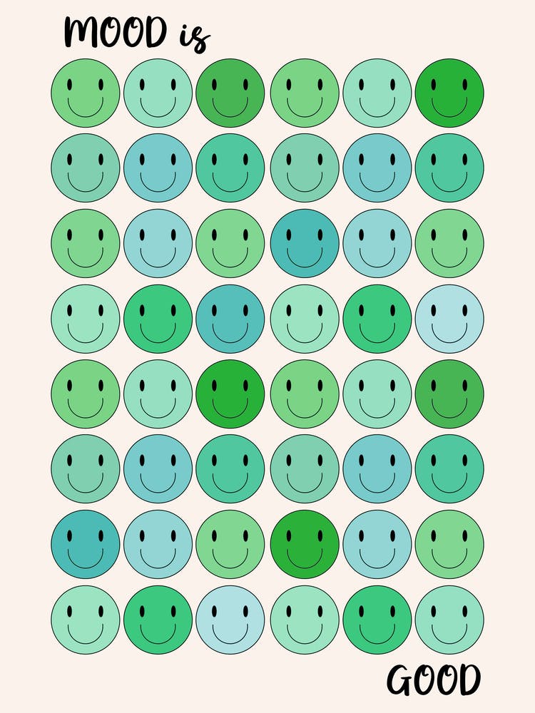 Happy Smiley Face Green Mood