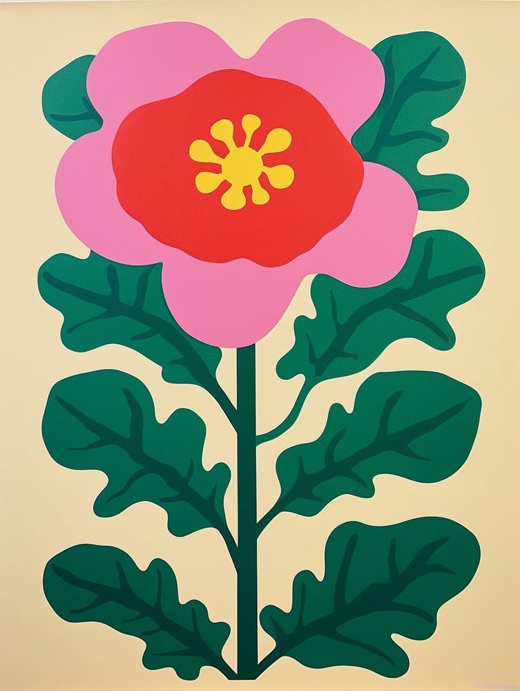 Cut Out Style Flower Art Poppy 5