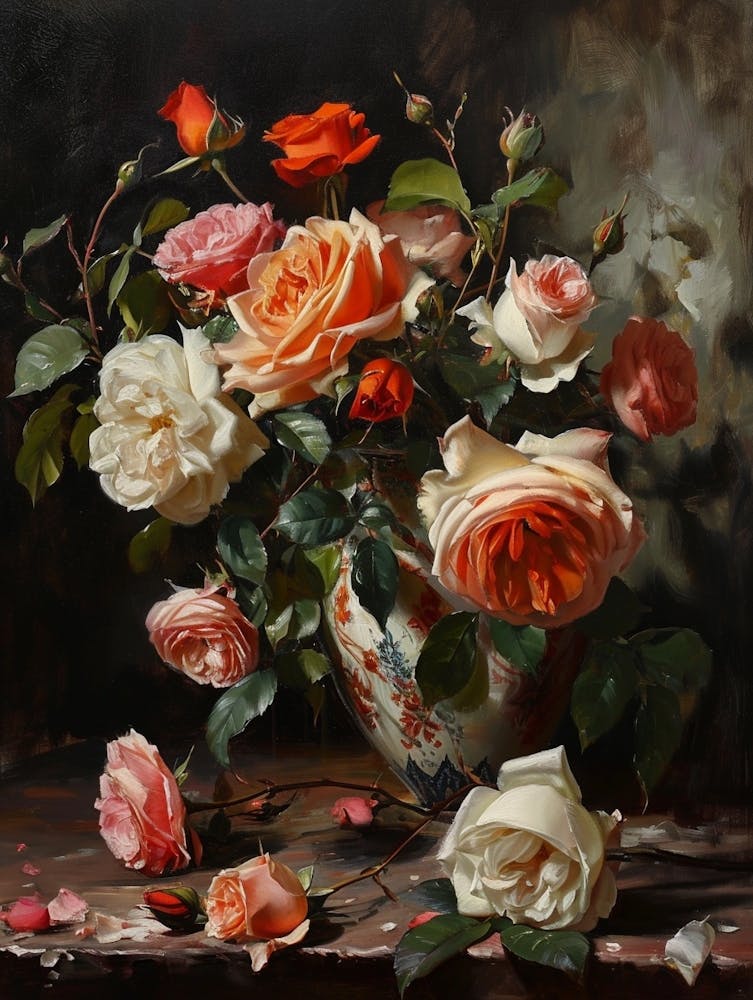 Baroque Floral Still Life Rose 9